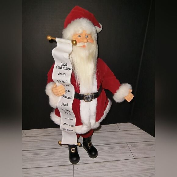 Celebrate It Christmas Holiday Treasured Santa With Good Boys & Girls List Decor - Picture 1 of 11